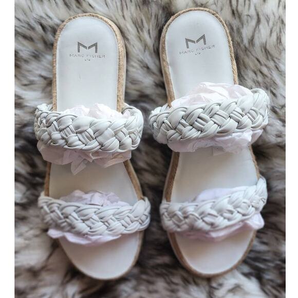 Marc Fisher Jaime Flat Espadrille Slip On Sandals Slides Size 9 - Picture 2 of 10
